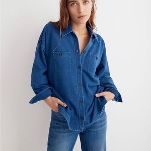 Madewell Indigo Terry Shirt-Jacket size XXS